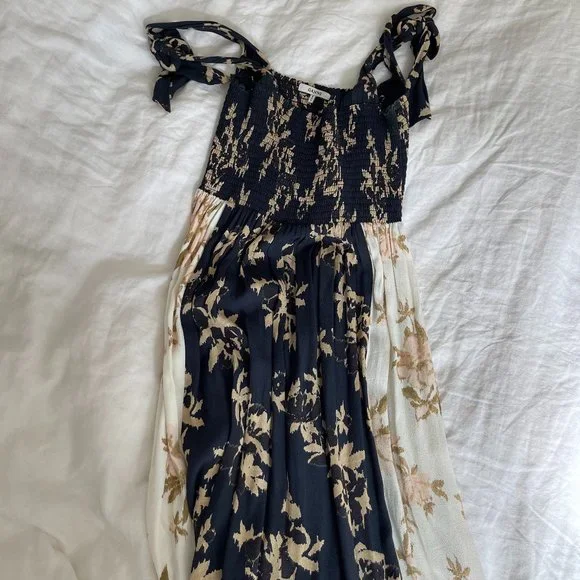Ganni | Dresses | Ganni Maxi Dress With Shoulder Ties And Ruched Bodice |  Poshmark